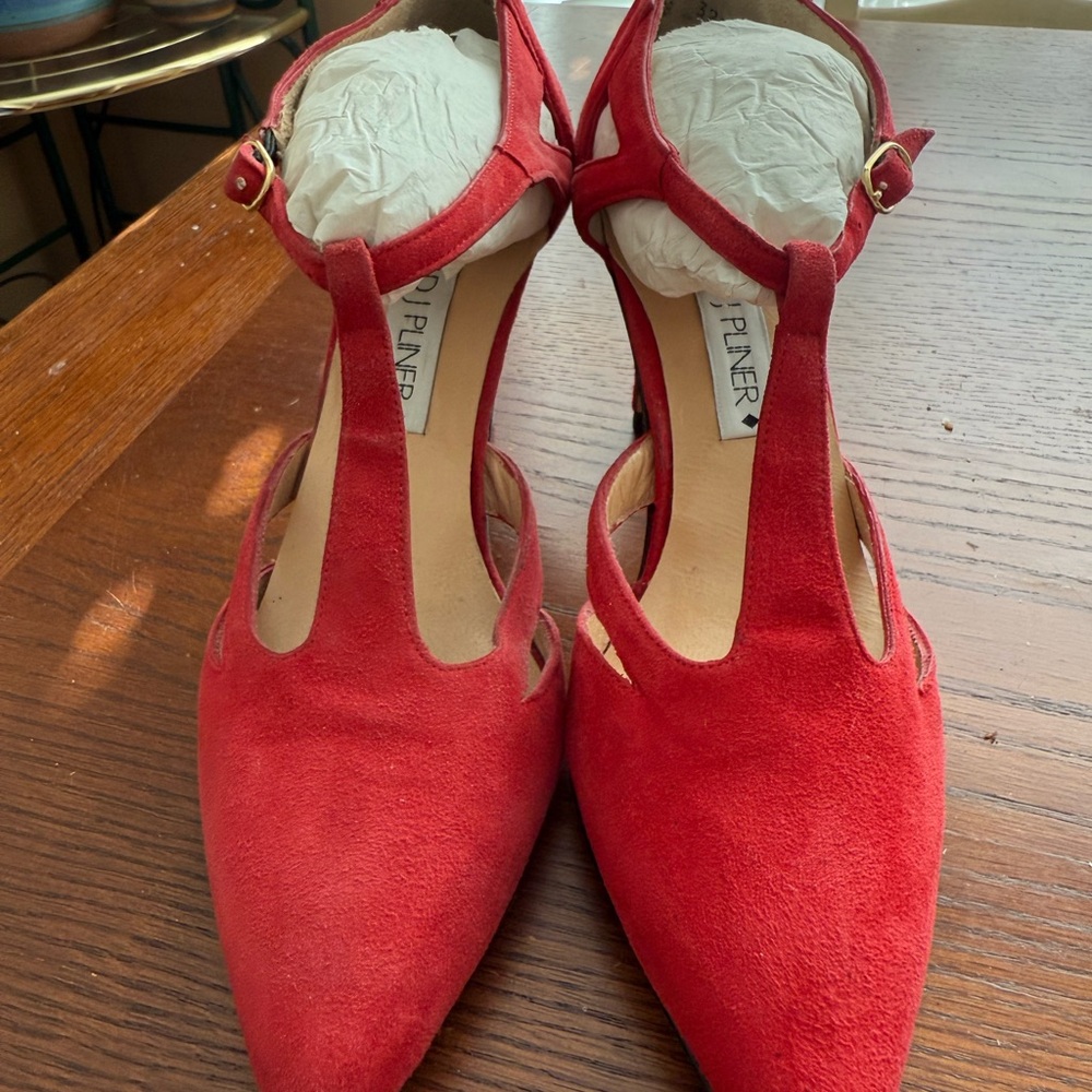 Donald J. Pliner Red Suede Heels